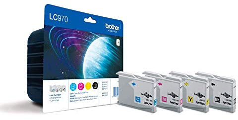 Brother Tintenpatronen Value Pack (Viererpack, Farbe: cyan / gelb / magenta / schwarz) für Lc970