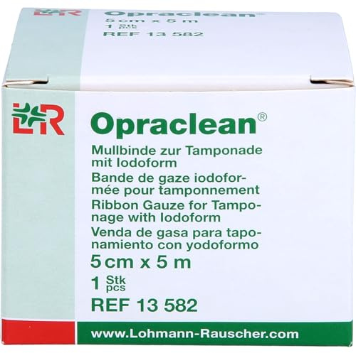 OPRACLEAN Mullbinde z.Tampon.m.Jodoform 5 cmx5 m 1 St
