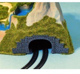 NOCH Tunnel-Portal, 2-gleisig Kunststoff Modellbahn Zubehör, 12 x 4 cm, ideal für Spur Z