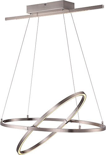 Dekorativ LED hänglampa nickel matt tyg satinerad 33 W Globo 67809H