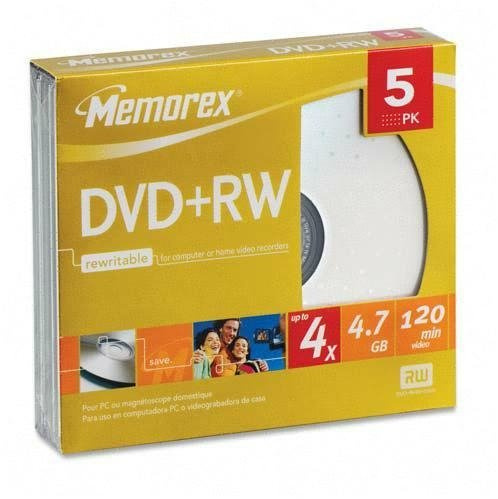 Imation - Memorex 5 X Dvd+Rw 4.7 Gb ( 120Min ) 4X Jewel Case Product Category: Storage/Storage Media