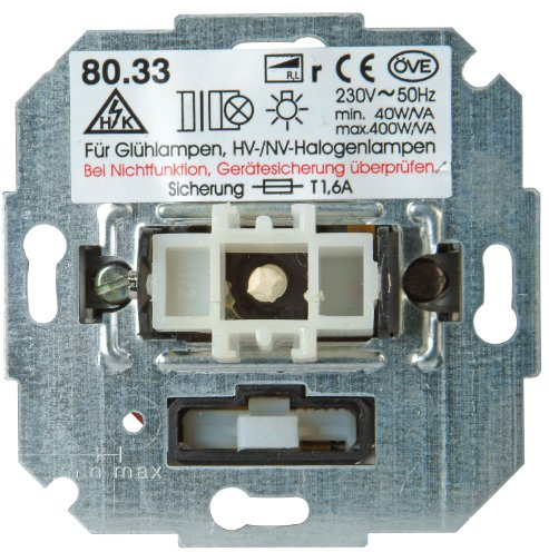 Kopp 806800004 Dimmer mit Wippenschalter (Phasenanschnitt) RL, Sockel