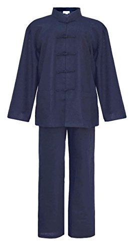 Laciteinterdite Herr blå bomull Tai chi, Qi Gong, kung fu kostym, blå, XXL