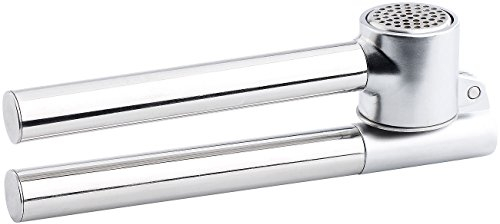 Rosenstein & Söhne Küchengeräte: Knoblauchpresse aus Edelstahl (Knoblauchquetsche, Knoblauch Handhebelpresse, Schäler)