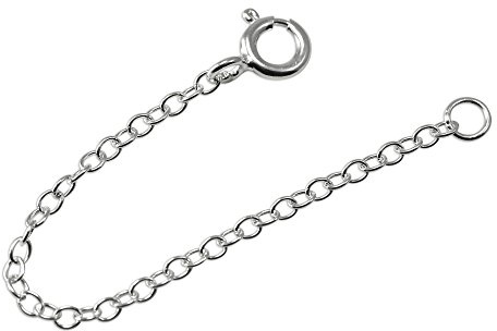 jewellerybox Sterling silver spårkedja förlängningskedja | Kedjelängd: 5 cm (5 tum) – 10 cm (5 tum), Sterlingsilver, Ingen ädelsten