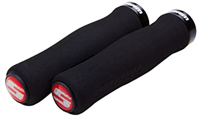 SRAM Locking Foam Contour Grips Black with Single Black Clamp and End Plugs