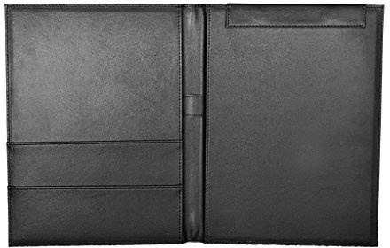 Porte-Blocs à Rabat Magnétique Porte-Document Format A4 Conférencier Avec Pince Aimant Porte-Stylos Portfolio en Cuir Synthétique Plaque Agenda Commercial Chemise de Dossiers Organisateur Bureau