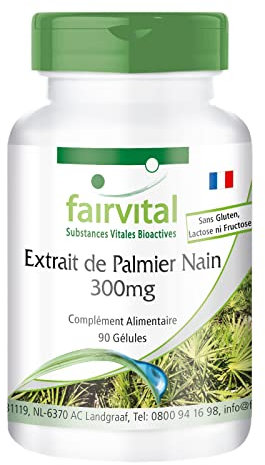 Fairvital | Extrait de palmier nain 300mg - contient du bêta-sitostérol 90 gélules