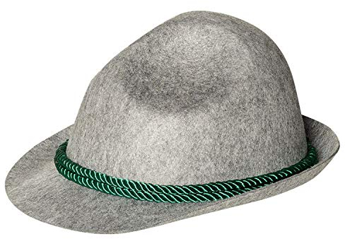 Boland 04210 - Hut Ewald, grau-grün, Filzoptik, Fedora, Jäger, Bayer, Bayerin, Tracht, Volksfest, Kostüm, Karneval, Mottoparty
