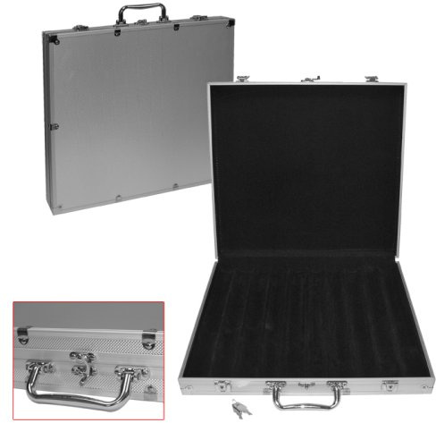 TMG Deluxe Aluminum 1000 Chip Poker Case - Comes with Free Deck of Cards!