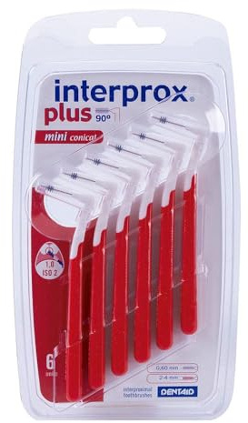 12x Interprox plus Interdentalbürsten rot mini conical 6er Pack (12x 6er Pack)