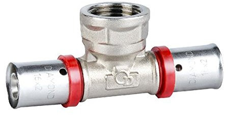 Pressfitting T-Stück 20 x 3/4 tum IG för aluminium kompositrör med flera lager kompositrör PEX