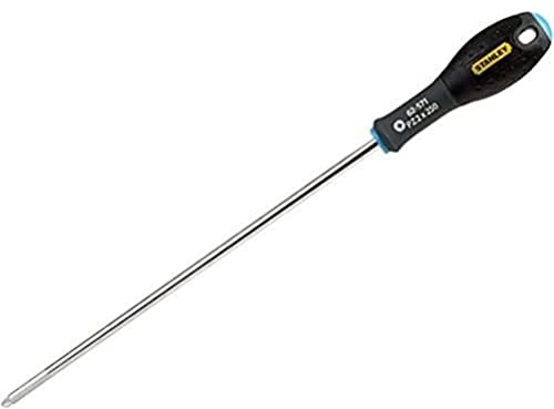 STANLEY 1-65-571 Tournevis Pozidriv Pz2X250Mm - Gamme FATMAX - Fabriqués En France - Lame En Acier - Sablage De L'Empreinte - Poignée Soft Grip - Liaison Quasi Incassable - Anticorrosion