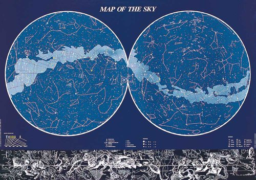 Empire Merchandising GmbH 536457 - Poster educativo con Mappa del Cielo boreale e australe, 98 x 68 cm
