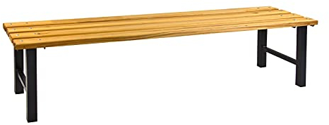 ADB Garderobenbank freistehend 2000x400x420mm - stabile Umkleidebank mit pulverbeschichtetem Stahlgestell, Anthrazitgrau