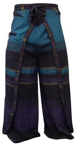 Shopoholic Fashion Ezhippie Women's Harem Pants High Waist Tie Up Wrap Hippie Palazzo Pant, 2
