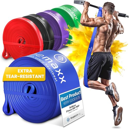 Motståndsband Räckhäv Fitness Resistance Bands + Träning e-Bok, Dra Upp Fitnessband | Hemmagym Equipment, Styrka Träna Gymnastisk, Chin-Pull-Up Bar, Elastiskt Träningsband Gym Workout Man Kvinna