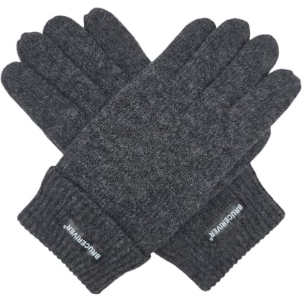 BRUCERIVER Men's Pure Wool Knitted Gloves, Anthra, L/XL