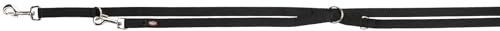 TRIXIE Hundeleine Premium M–L, 2,00 m 20 mm in schwarz - verstellbare Leine mit belastbaren Gurtband - für mittelgroße bis große Hunde - 200501