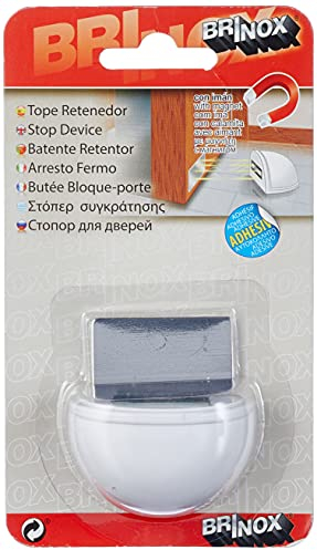 Brinox - Magnete fermaporte adesivo, colore: bianco