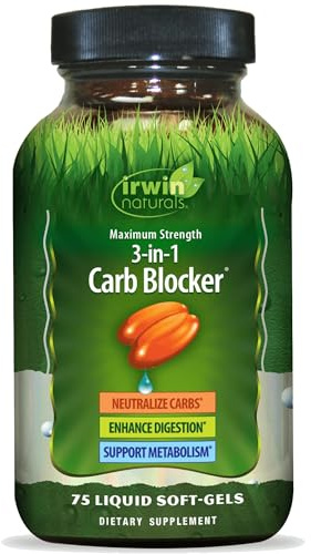 Irwin Naturals 3-in-1 Carb Blocker Maximum Strength Metabolism Support