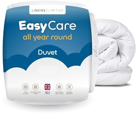 Linens Limited Double Duvet 10.5 Tog, Made in the UK, Easy Care, All Year Round Quilt, Soft and Comfy, Polypropylene Hollowfibre, Machine Washable (White)