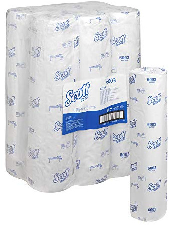 Scott Extra Ärzterollen (51 B) 6003 – 6 Rollen mit je 130 weißen, 2-lagigen Liegenabdeckungen