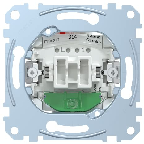 Schneider Electric Merten Aus-/Wechsel-Kontrollschalter-Einsatz zum Einbau von Schalter und Steckdose, 1-polig, Unterputz, 16A, AC 250V, Steckklemmen, Artikelnummer MEG3606-0000