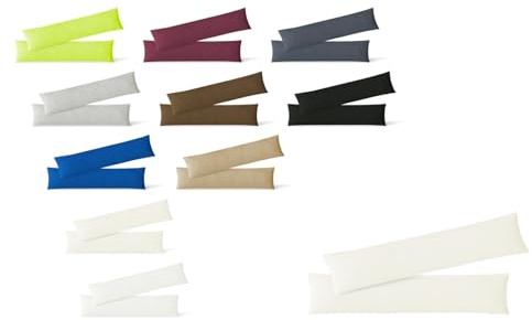 EXKLUSIV HEIMTEXTIL Jersey Kissenbezug Hülle 2 Sparpack Set mit Reißverschluss hochwertige Qualität 40 x 145 cm Natur