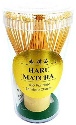 HARU MATCHA - PESTICIDE FREE - Traditional Handcarved Golden Bamboo Matcha Whisk (100 Prongs)
