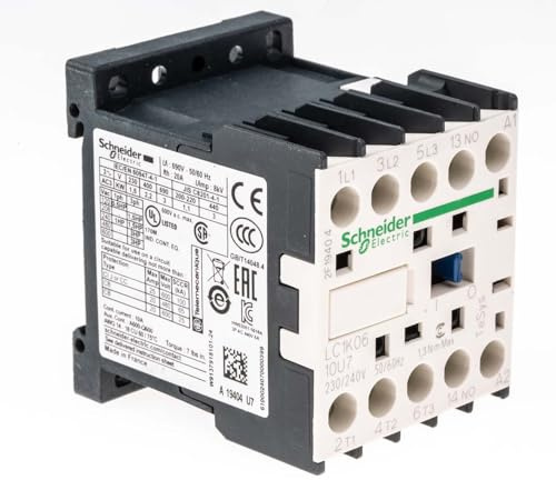 Schneider Electric, TeSys K contactor - 3P - AC-3 <= 440 V 6 A - 1 NO aux. - 230...240 V AC coil, LC1K0610U7