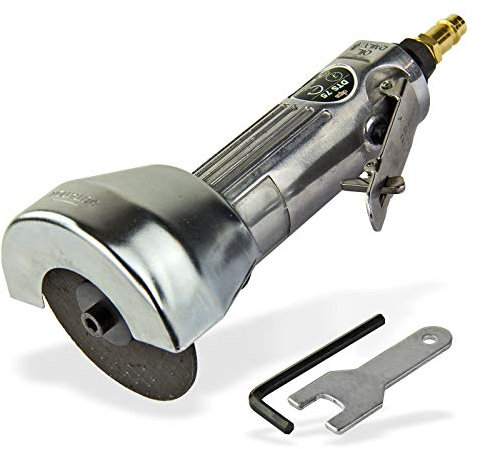 DEMA Druckluft Trennschleifer Ø 75 mm Set, Winkelschleifer, kompakt, leistungsstark, ergonomisch für Metall, Kunststoff, Stein
