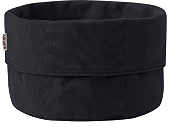 Stelton Brottasche - 100% OEKO-TEX Baumwolle - Faltbar - Maschinenwaschbar - Als Brotaufbewahrung oder als Tischbrotkorb vielseitig einsetzbar, Design von Klaus Rath, Schwarz/Schwarz