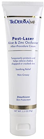 TriDerma Post Laser Aloe & Zinc Occlusive Post Treatment Cream for Use After Chemical Peels, Micro-Needling or Laser Treatments 3.3 oz