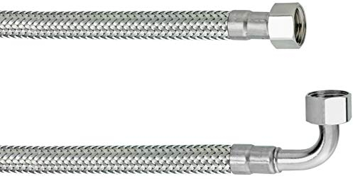 Cornat Flexibler Verbindungsschlauch - 200 mm Länge - 3/8 Zoll IG, 3/8 Zoll IG - Hochwertige Edelstahl-Umflechtung / Anschlussschlauch für Spülkasten / Flexschlauch / T317228
