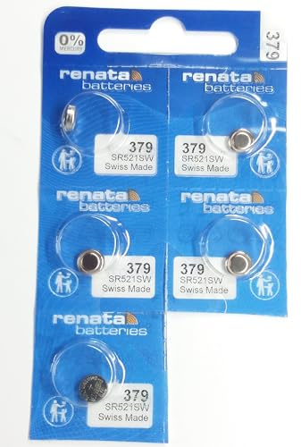Renata Watch Battery Swiss Made Renata 379 or SR521SW OR AG0 1.5V (1 x 379 or SR 521 SW)