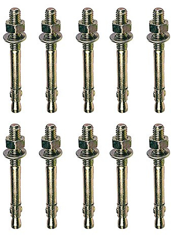 M20 x 200mm Through Bolt Wall Anchor Bolts - 10 Pack