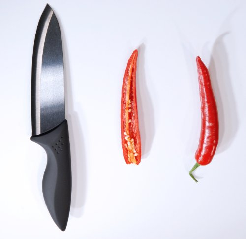 Point-Home - Coltello in Ceramica, Lama 150 mm, Colore: Nero