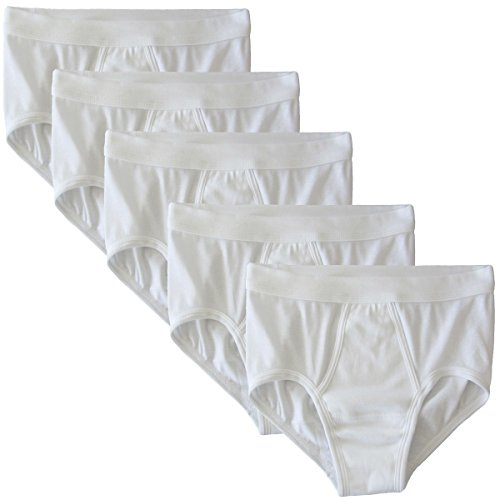 HERMKO 3240 Lot de 5 Slip Homme avec Ouverture Fine côte en 100% Coton Biologique Lavable à 95°C, Taille:5 (XL), Couleur:Blanc