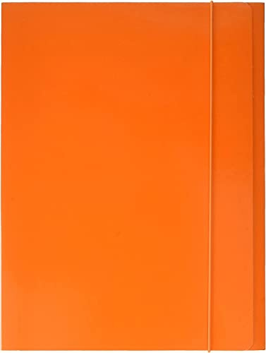 Alevar Cartella 3 Lembi con Elastico 600 g, Formato A4, Colore Arancio, Confezione da 10 Pezzi