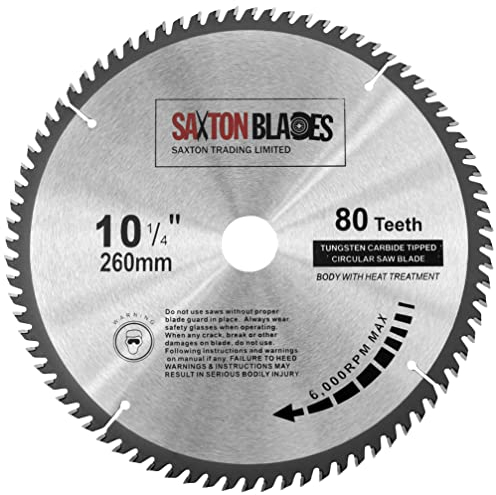 TCT26080T Saxton TCT Circular Wood Saw Blade 260mm x 80T for Festool Bosch Makita Dewalt