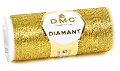 DMC Diamant metallisk handarbetstråd, 38,2 meter, mörkt guld