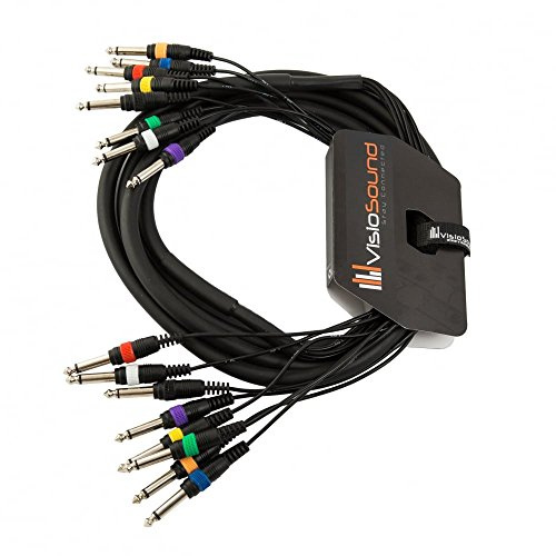 3m Multicorekabel/Loom - 8 x 6,3mm Mono Klinke auf 8 x 6,3mm Mono Klinke/Effekten/Patchkabel