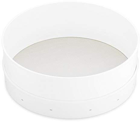 Thermohauser Large Plastic Sieve Stainless Steel and Plastic ABS Diameter 12 mesh width 1.2 mm, dishwasher safe, stainless steel mesh