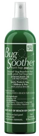 Bug Soother Spray 8 oz - Natural Insect, Gnat and Mosquito Repellent & Deterrent - Safe Bug Spray for Adults, Kids, Pets, & Environment - Made in USA