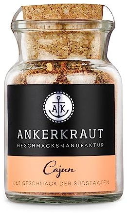 Ankerkraut Cajun Gewürzmischung, BBQ Rub Gewürzmischung zum Zubereiten von Gumbos und Jambalaya Gerichten, 65g im Korkenglas