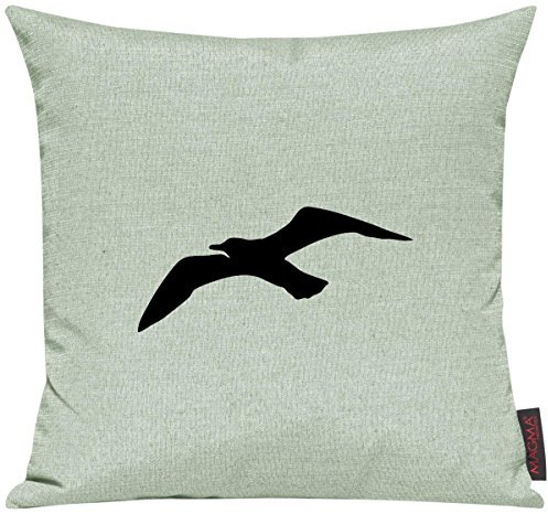 Shirtinstyle Kissenhülle Kissenbezug Sofakissen Sailing Möwe Motive Maritim Urlaub Wasser See, Größe 40 x 40cm, Farbe Mint