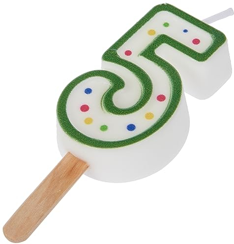 PME CA055 Número Vela, Cera, Verde, Pequeño 4.3cm