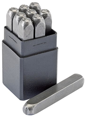 Draper 37337 0-9 Number Stamp Set, 3/16 Height, 10 Pieces , Blue