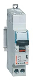 406875 Disjoncteur Legrand 1A unipolaire + neutre DX3 - courbe C - 4,5/6kA - AUTO+VIS - 1 module